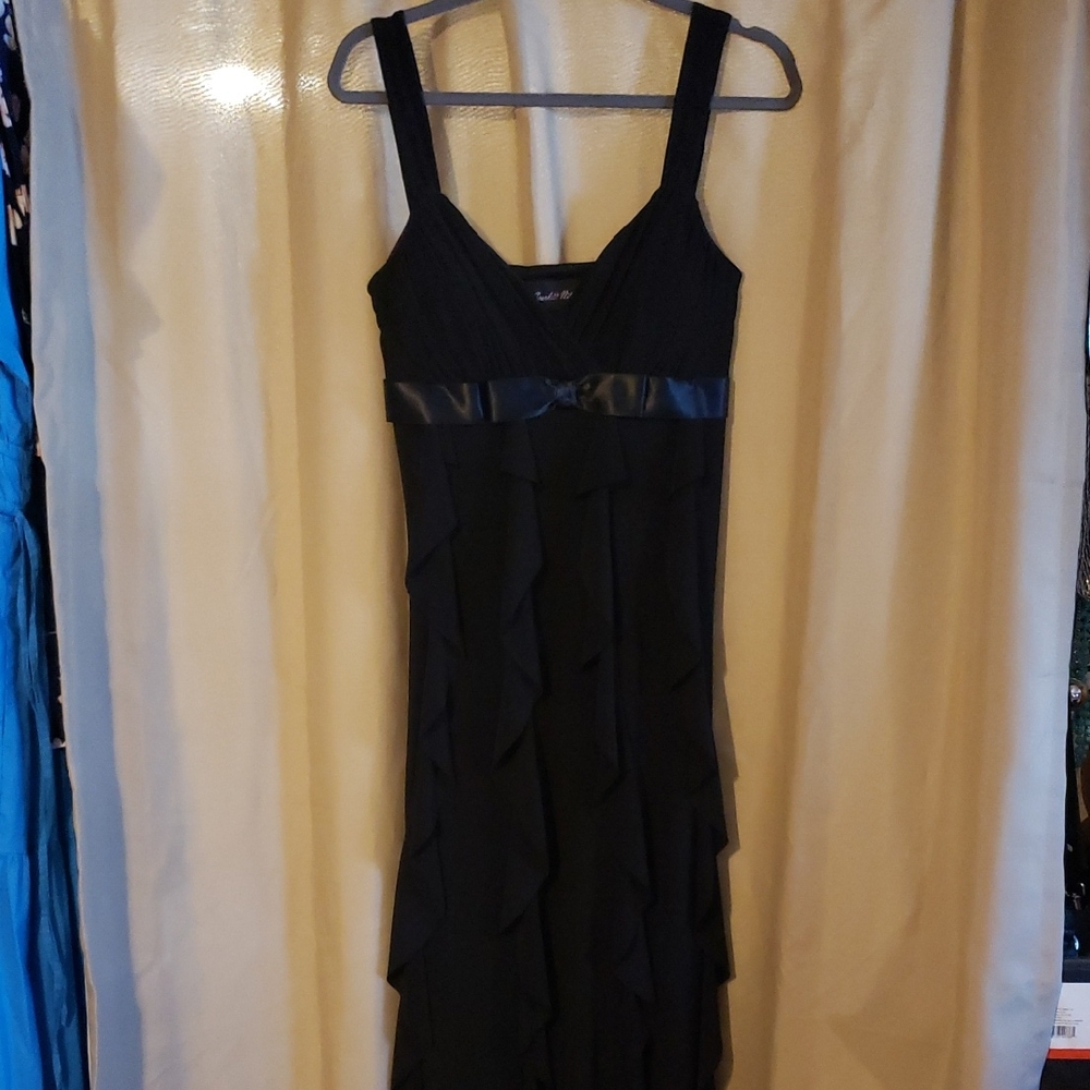 Scarlett Nite Black Layered Midi Dress